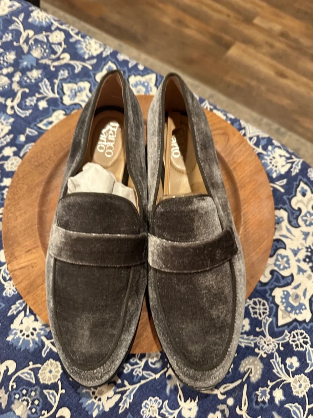 Franco Sarto Sparkle Velvet Penny Loafers in Gray - Picture 5 of 5